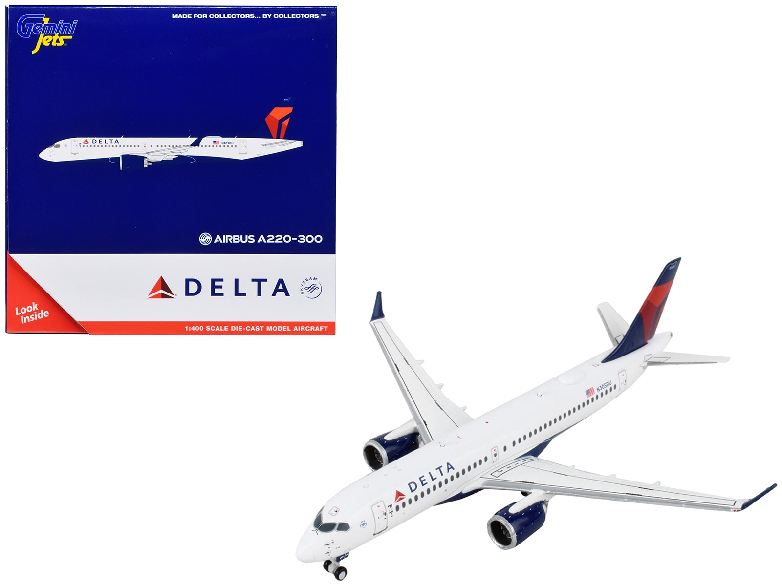 Airbus A220-300 Commercial Aircraft "Delta Airlines" White with Blue and Red Tail 1/400 Diecast Model Airplane by GeminiJets - Premium Aircrafts and War Planes from GeminiJets - Just $63.72! Shop now at Rapidvehicles