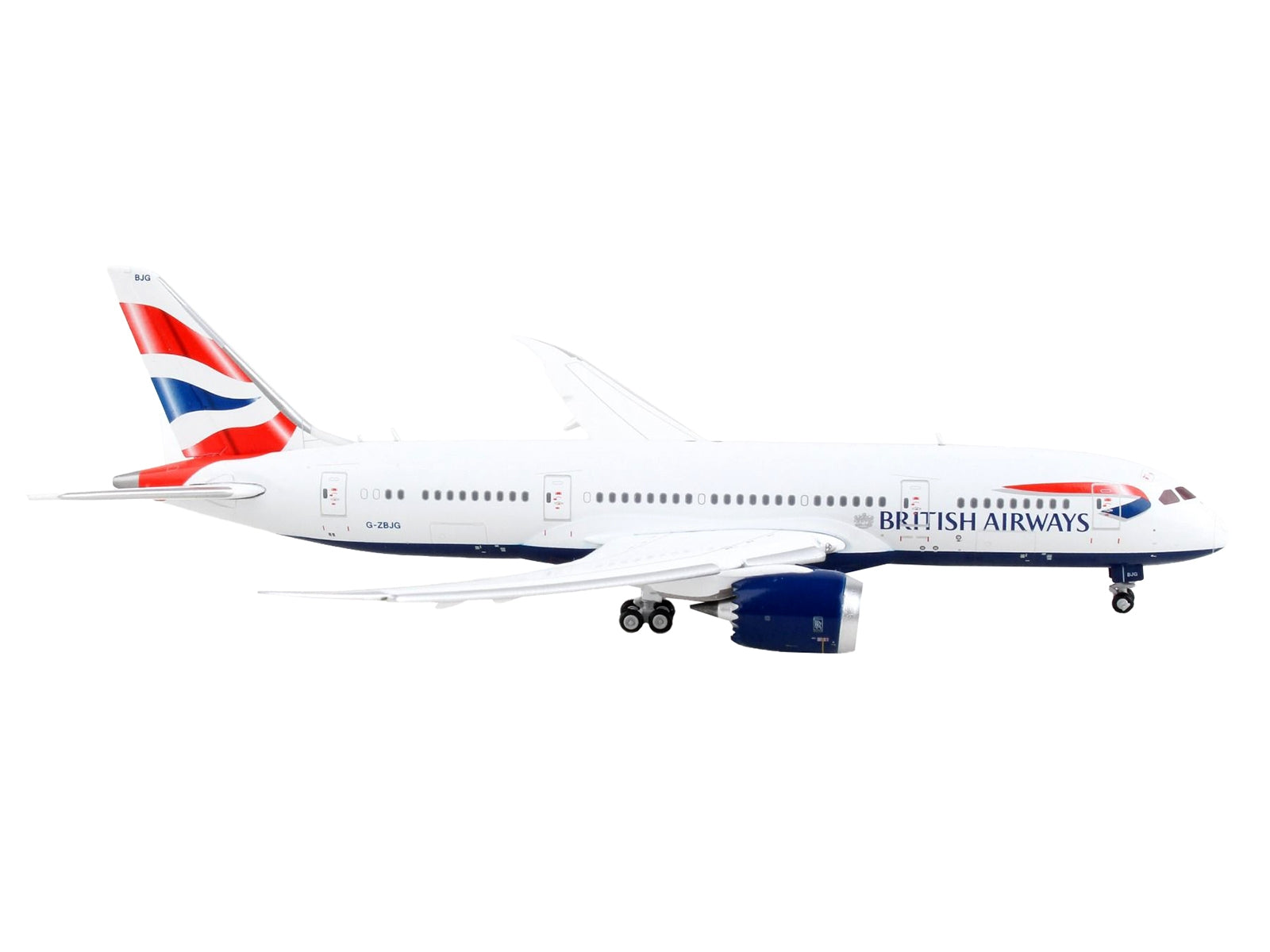 Boeing 787-8 Commercial Aircraft with Flaps Down "British Airways" White with Tail Stripes 1/400 Diecast Model Airplane by GeminiJets - Premium Boeing from GeminiJets - Just $78.99! Shop now at Rapidvehicles