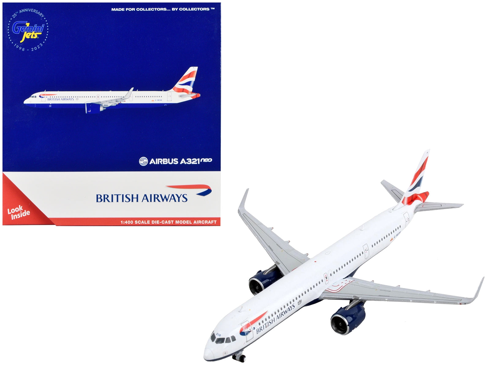 Airbus A321neo Commercial Aircraft "British Airways" White with Tail Stripes 1/400 Diecast Model Airplane by GeminiJets - Premium Aircrafts and War Planes from GeminiJets - Just $66.99! Shop now at Rapidvehicles