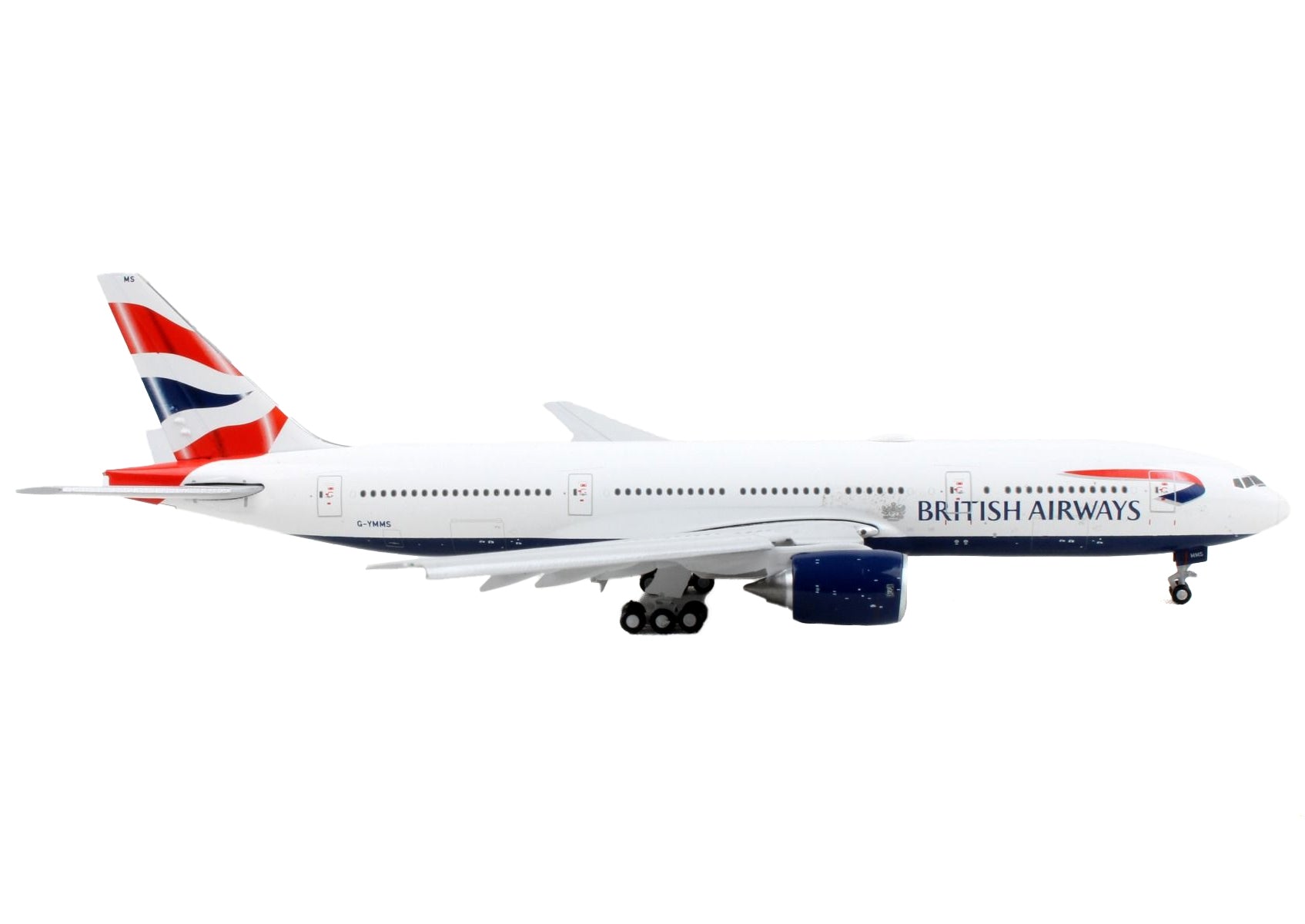 Boeing 777-200ER Commercial Aircraft with Flaps Down "British Airways" White with Tail Stripes 1/400 Diecast Model Airplane by GeminiJets - Premium Boeing from GeminiJets - Just $85.99! Shop now at Rapidvehicles