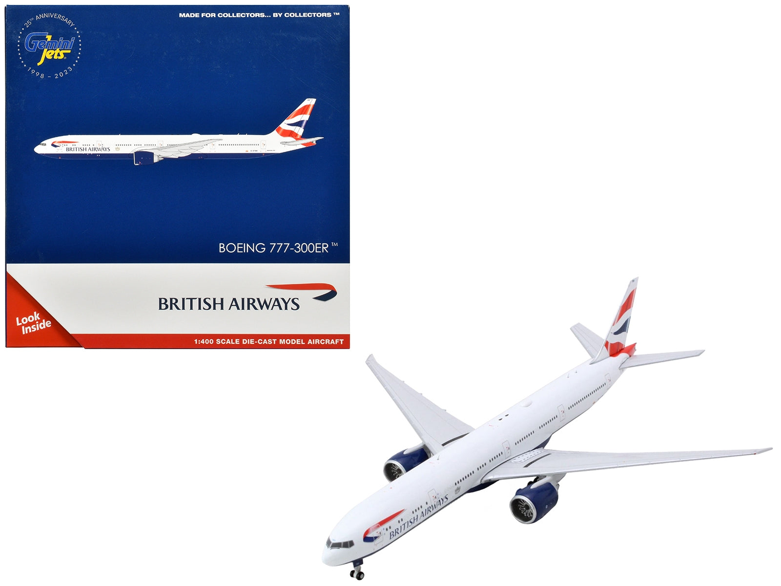 Boeing 777-300ER Commercial Aircraft "British Airways" (G-STBH) White with Striped Tail 1/400 Diecast Model Airplane by GeminiJets - Premium Boeing from GeminiJets - Just $84.99! Shop now at Rapidvehicles