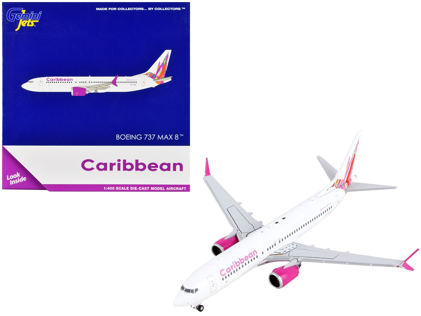 Boeing 737 MAX 8 Commercial Aircraft "Caribbean Airlines" White with Tail Graphics 1/400 Diecast Model Airplane by GeminiJets - Premium Boeing from GeminiJets - Just $66.99! Shop now at Rapidvehicles