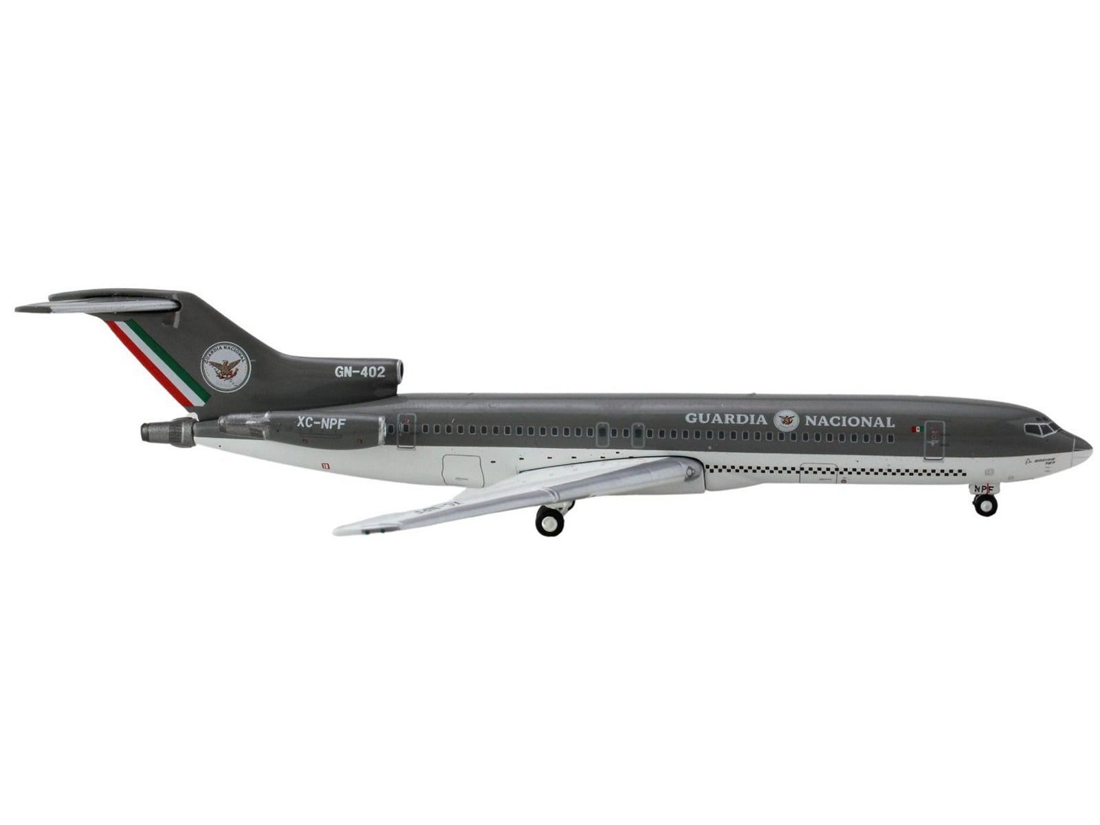 Boeing 727-200 Commercial Aircraft "Guardia Nacional - Mexico National Guard" (XC-NPF/GN-402) Gray 1/400 Diecast Model Airplane by GeminiJets - Premium Boeing from GeminiJets - Just $67.99! Shop now at Rapidvehicles