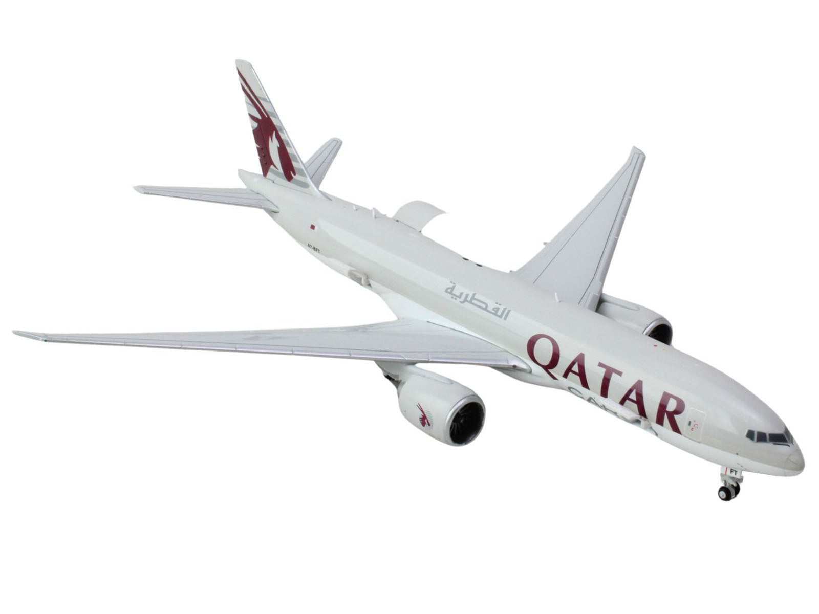 Boeing 777F Commercial Aircraft "Qatar Airways" (A7-BFT) Gray with Tail Graphics "Interactive Series" 1/400 Diecast Model Airplane by GeminiJets - Premium Boeing from GeminiJets - Just $90.66! Shop now at Rapidvehicles