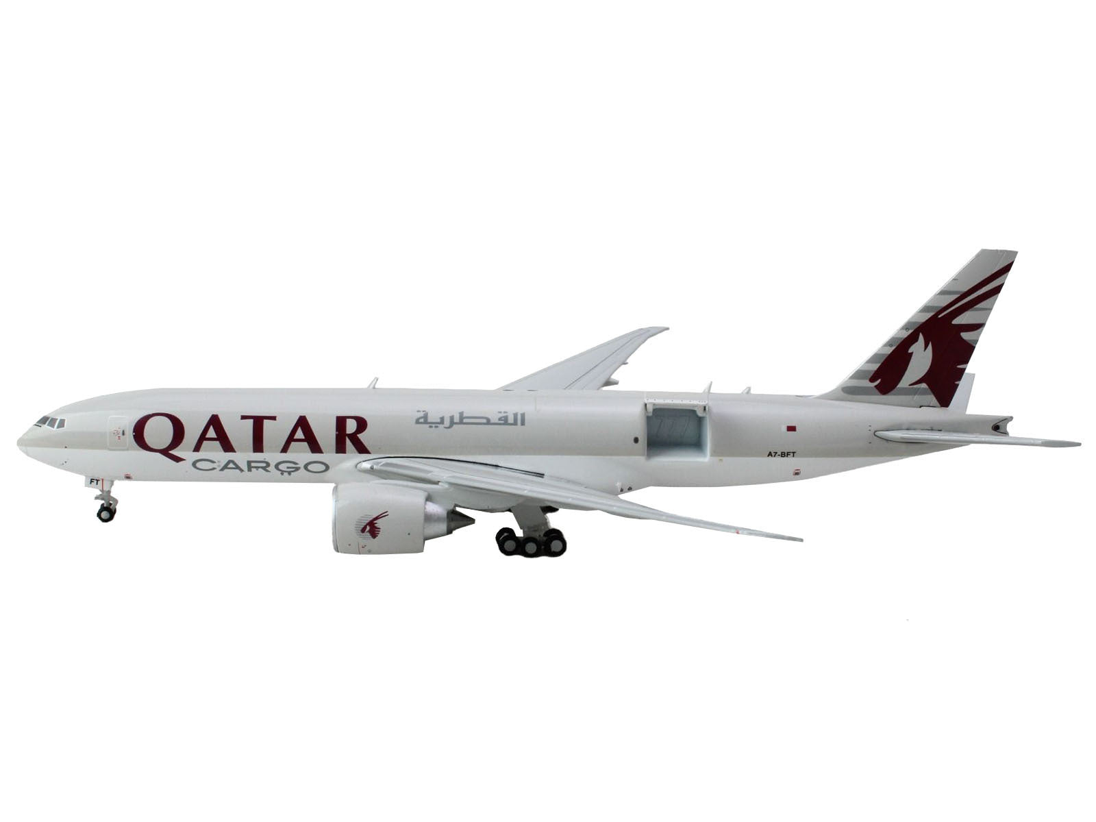 Boeing 777F Commercial Aircraft "Qatar Airways" (A7-BFT) Gray with Tail Graphics "Interactive Series" 1/400 Diecast Model Airplane by GeminiJets - Premium Boeing from GeminiJets - Just $90.66! Shop now at Rapidvehicles