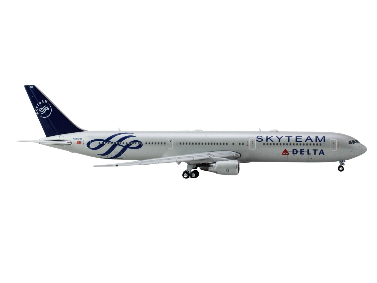 Boeing 767-400ER Commercial Aircraft "Delta Air Lines Skyteam" (N844MH) Gray Metallic with Blue Tail 1/400 Diecast Model Airplane by GeminiJets - Premium Boeing from GeminiJets - Just $74.99! Shop now at Rapidvehicles