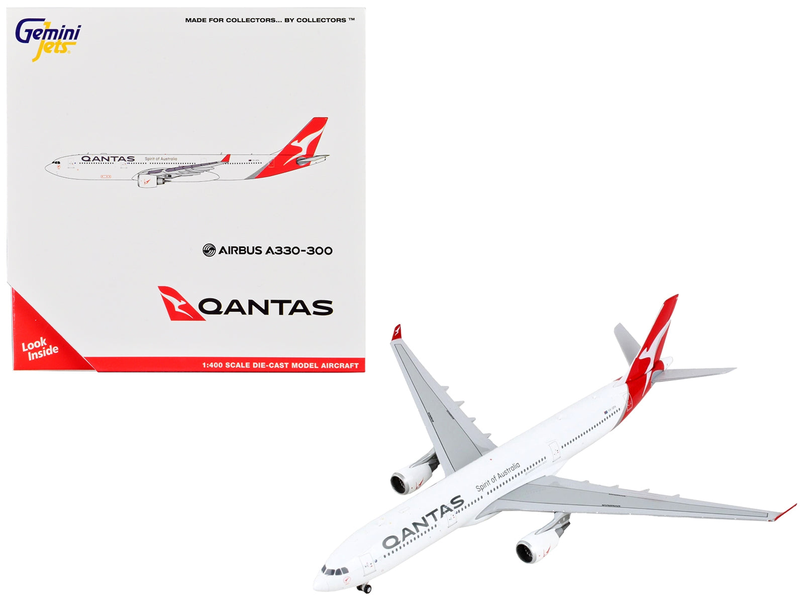 Airbus A330-300 Commercial Aircraft "Qantas Airways - Spirit of Australia" White with Red Tail 1/400 Diecast Model Airplane by GeminiJets - Premium Aircrafts and War Planes from GeminiJets - Just $71.99! Shop now at Rapidvehicles