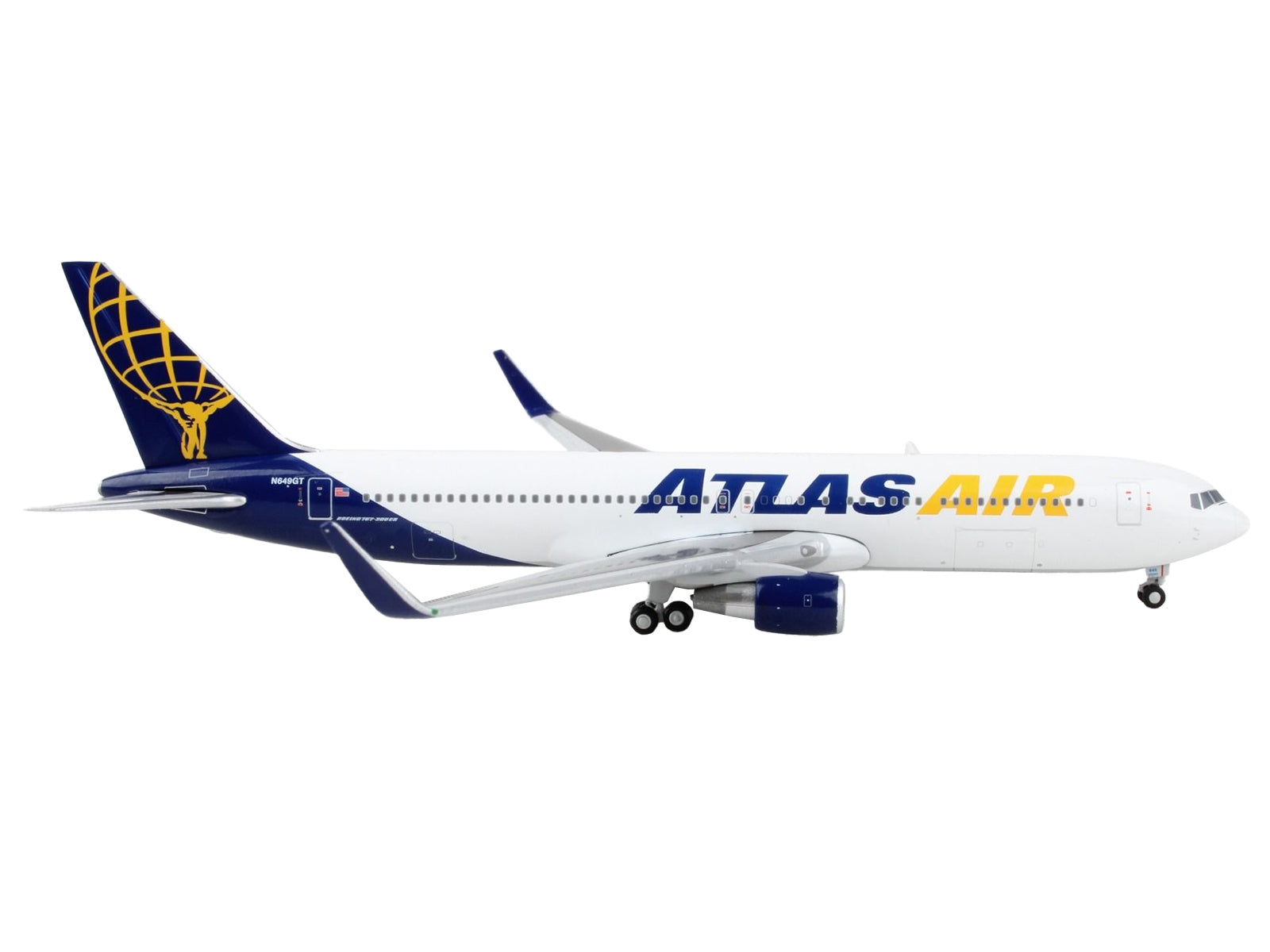 Boeing 767-300ER Commercial Aircraft "Atlas Air" White and Blue 1/400 Diecast Model Airplane by GeminiJets - Premium Boeing from GeminiJets - Just $72.99! Shop now at Rapidvehicles