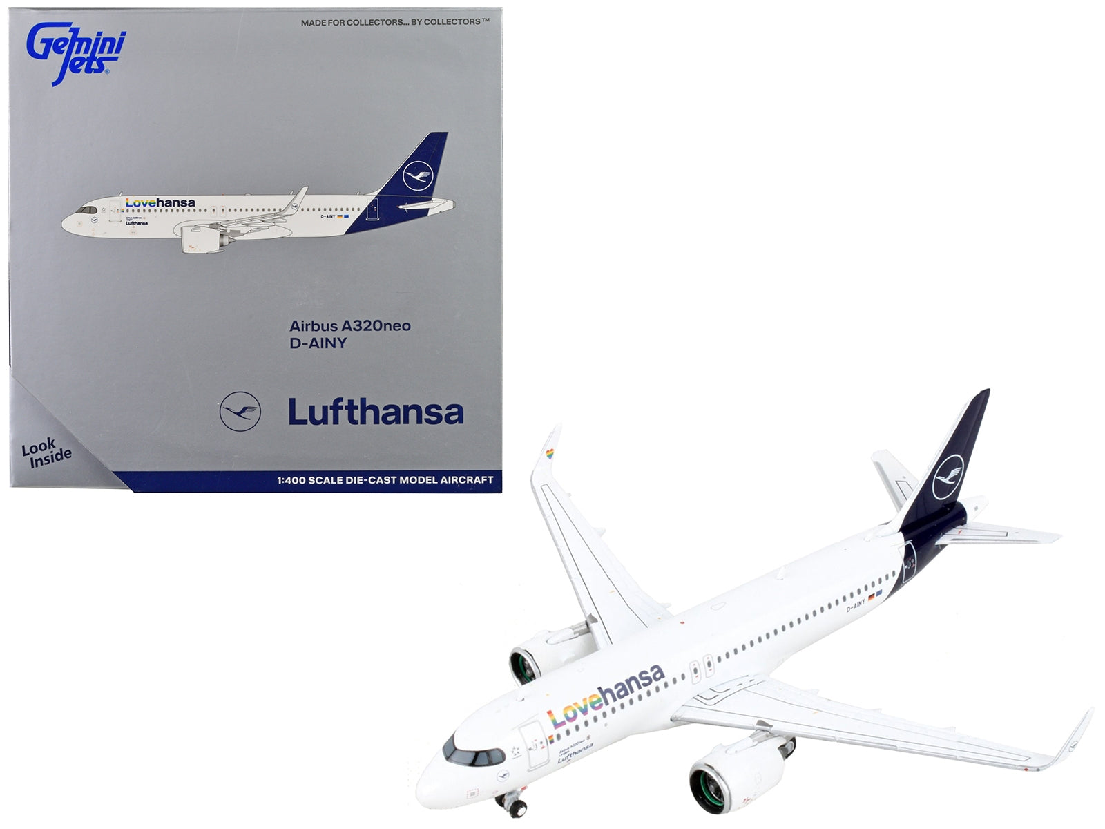 Airbus A320neo Commercial Aircraft "Lufthansa - Lovehansa" White with Dark Blue Tail 1/400 Diecast Model Airplane by GeminiJets - Premium Aircrafts and War Planes from GeminiJets - Just $66.99! Shop now at Rapidvehicles