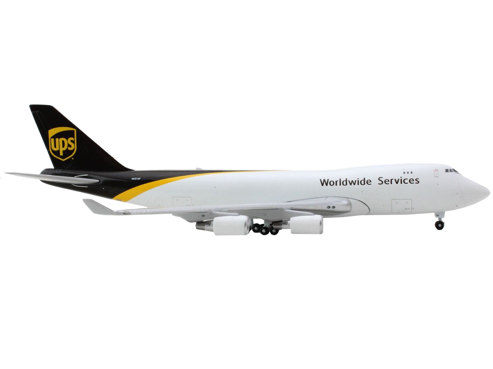 Boeing 747-400F Commercial Aircraft "UPS Worldwide Services" White with Brown Tail 1/400 Diecast Model Airplane by GeminiJets - Premium Boeing from GeminiJets - Just $85.99! Shop now at Rapidvehicles