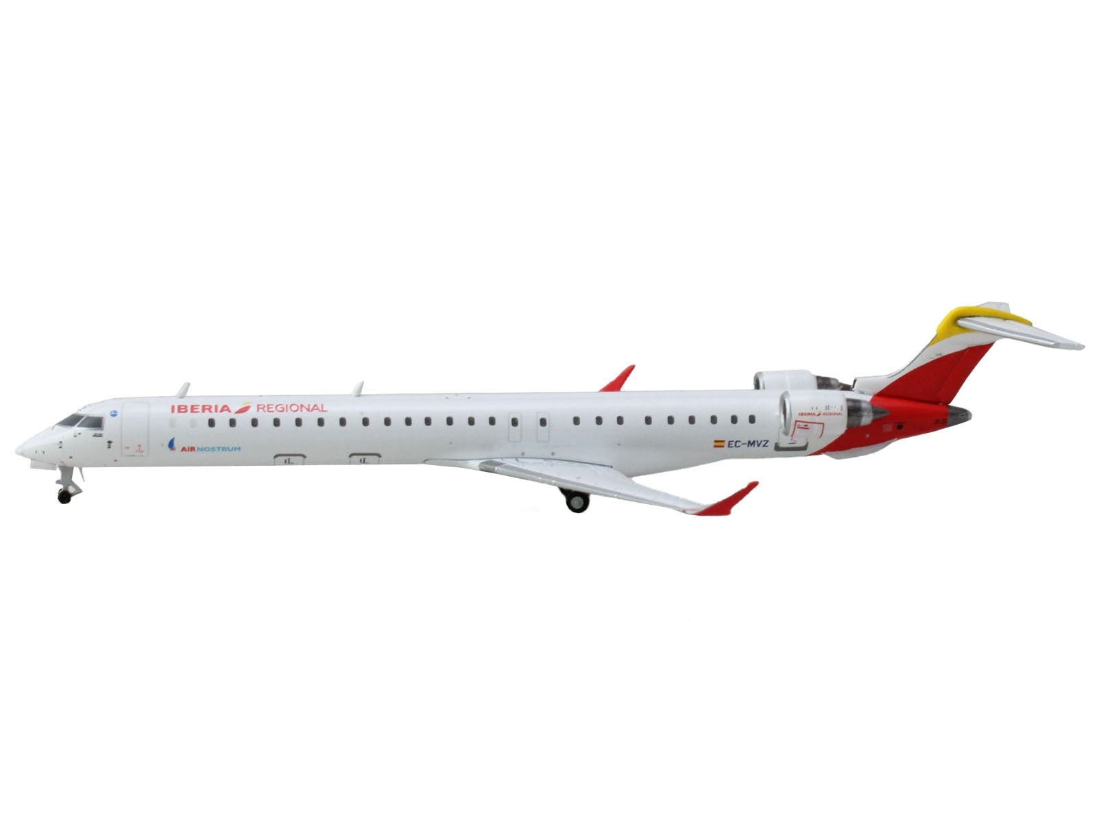 Bombardier CRJ1000 Commercial Aircraft "Iberia Regional" (EC-MVZ) White with Red Tail 1/400 Diecast Model Airplane by GeminiJets - Premium Bombardier from GeminiJets - Just $63.72! Shop now at Rapidvehicles