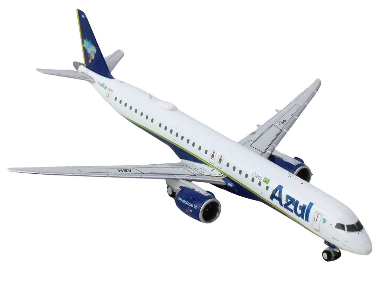 Embraer E195-E2 Commercial Aircraft "Azul Brazilian Airlines" (PS-AEH) White with Blue Tail 1/400 Diecast Model Airplane by GeminiJets - Premium Embraer from GeminiJets - Just $63.72! Shop now at Rapidvehicles