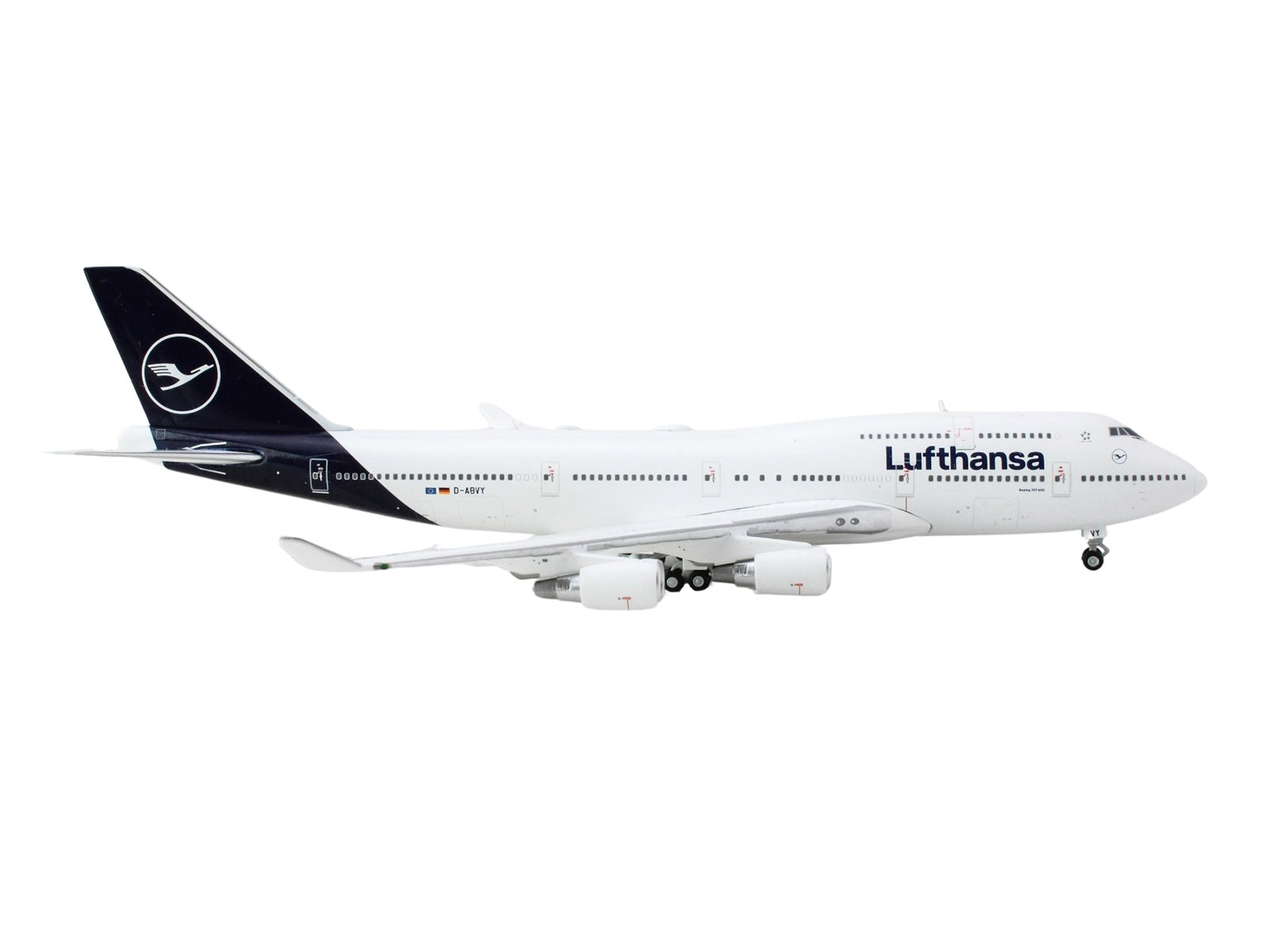 Boeing 747-400 Commercial Aircraft "Lufthansa" (D-ABVY) White with Dark Blue Tail 1/400 Diecast Model Airplane by GeminiJets - Premium Boeing from GeminiJets - Just $89.99! Shop now at Rapidvehicles