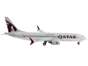 Boeing 737 MAX 8 Commercial Aircraft "Qatar Airways" Gray with Tail Graphics 1/400 Diecast Model Airplane by GeminiJets - Premium Boeing from GeminiJets - Just $66.99! Shop now at Rapidvehicles