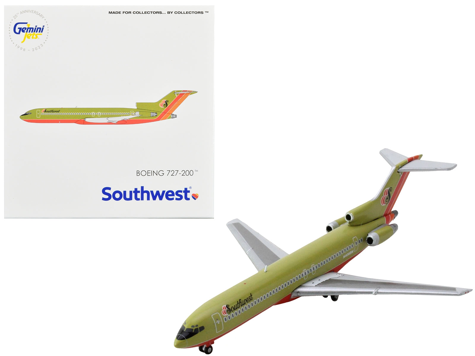 Boeing 727-200 Commercial Aircraft "Southwest Airlines" Gold with Red and Orange Stripes 1/400 Diecast Model Airplane by GeminiJets - Premium Boeing from GeminiJets - Just $64.99! Shop now at Rapidvehicles