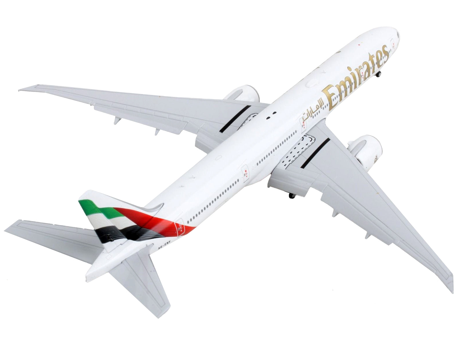 Boeing 777-300ER Commercial Aircraft with Flaps Down "Emirates Airlines" White with Tail Stripes 1/400 Diecast Model Airplane by GeminiJets - Premium Boeing from GeminiJets - Just $85.99! Shop now at Rapidvehicles