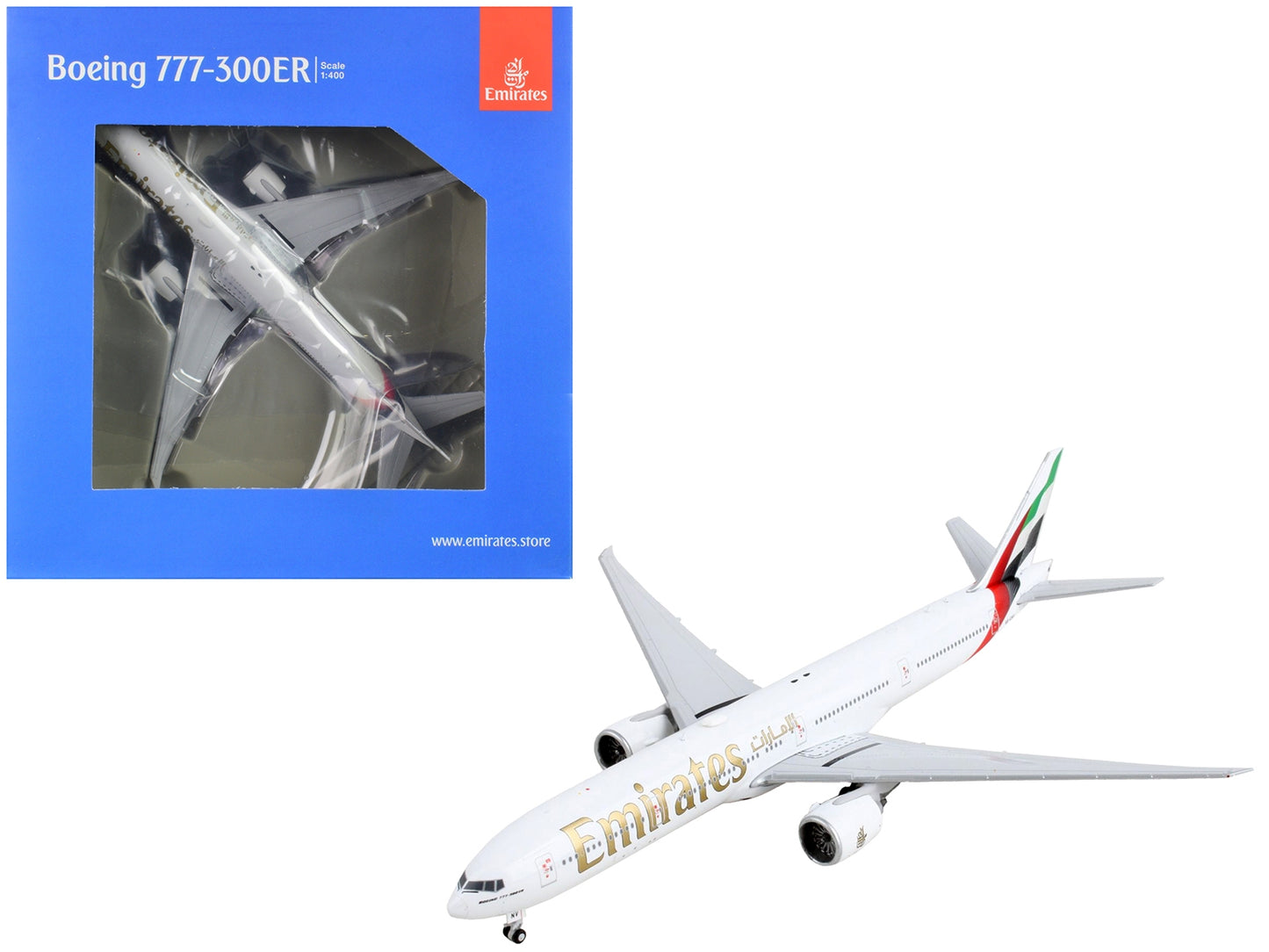 Boeing 777-300ER Commercial Aircraft "Emirates Airlines" White with Tail Stripes 1/400 Diecast Model Airplane by GeminiJets - Premium Boeing from GeminiJets - Just $82.03! Shop now at Rapidvehicles