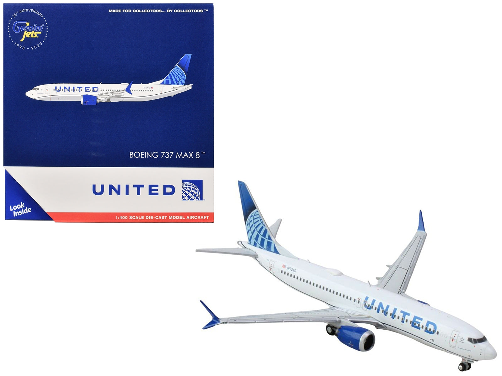 Boeing 737 MAX 8 Commercial Aircraft "United Airlines" (N17265) White with Blue Tail 1/400 Diecast Model Airplane by GeminiJets - Premium Boeing from GeminiJets - Just $70.13! Shop now at Rapidvehicles