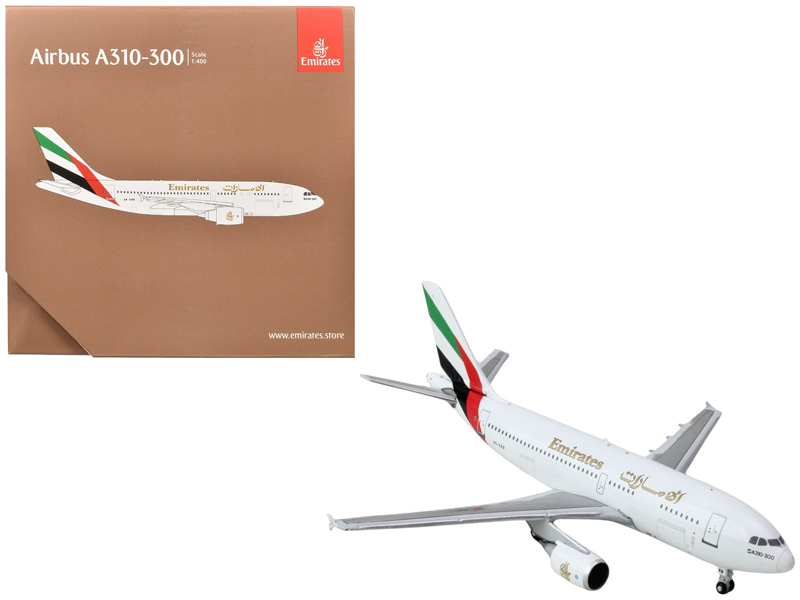 Airbus A310-300 Commercial Aircraft "Emirates Airlines" (A6-EKB) White with Striped Tail 1/400 Diecast Model Airplane by GeminiJets - Premium Airbus from GeminiJets - Just $70.13! Shop now at Rapidvehicles