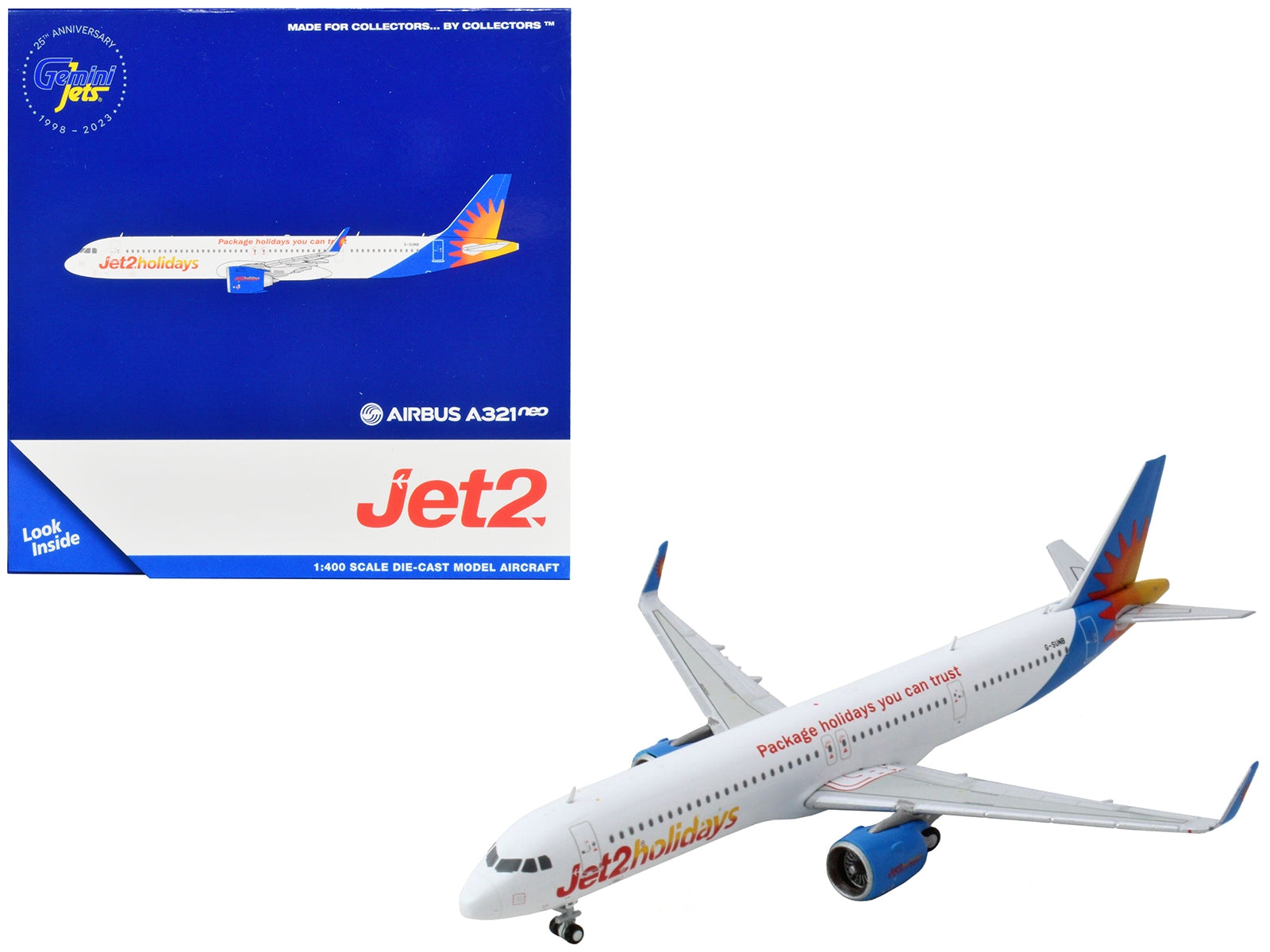 Airbus A321neo Commercial Aircraft "Jet2 Holidays" White with Blue Tail 1/400 Diecast Model Airplane by GeminiJets - Premium Boeing from GeminiJets - Just $64.99! Shop now at Rapidvehicles