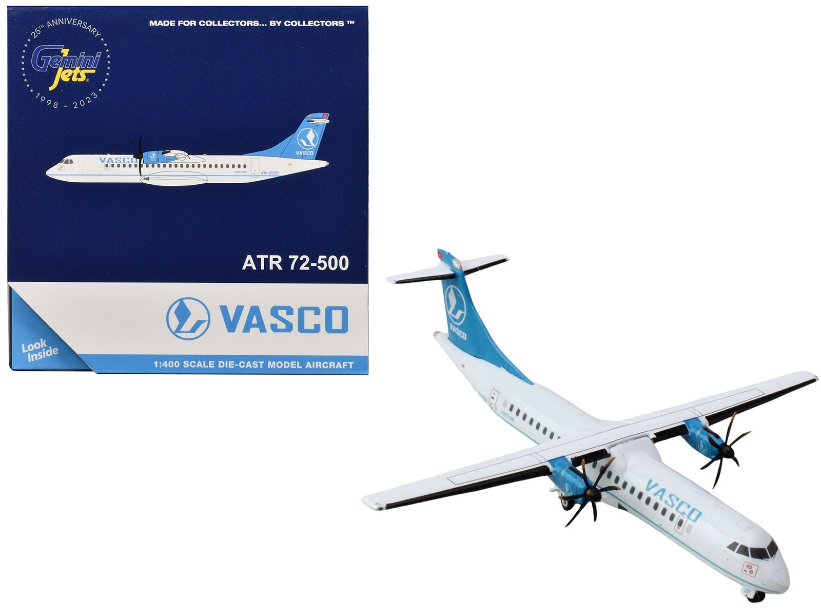 ATR 72-500 Commercial Aircraft "VASCO (Vietnam Air Services Company)" (VN-B221) White with Blue Tail 1/400 Diecast Model Airplane by GeminiJets - Premium Aircrafts and War Planes from GeminiJets - Just $63.72! Shop now at Rapidvehicles