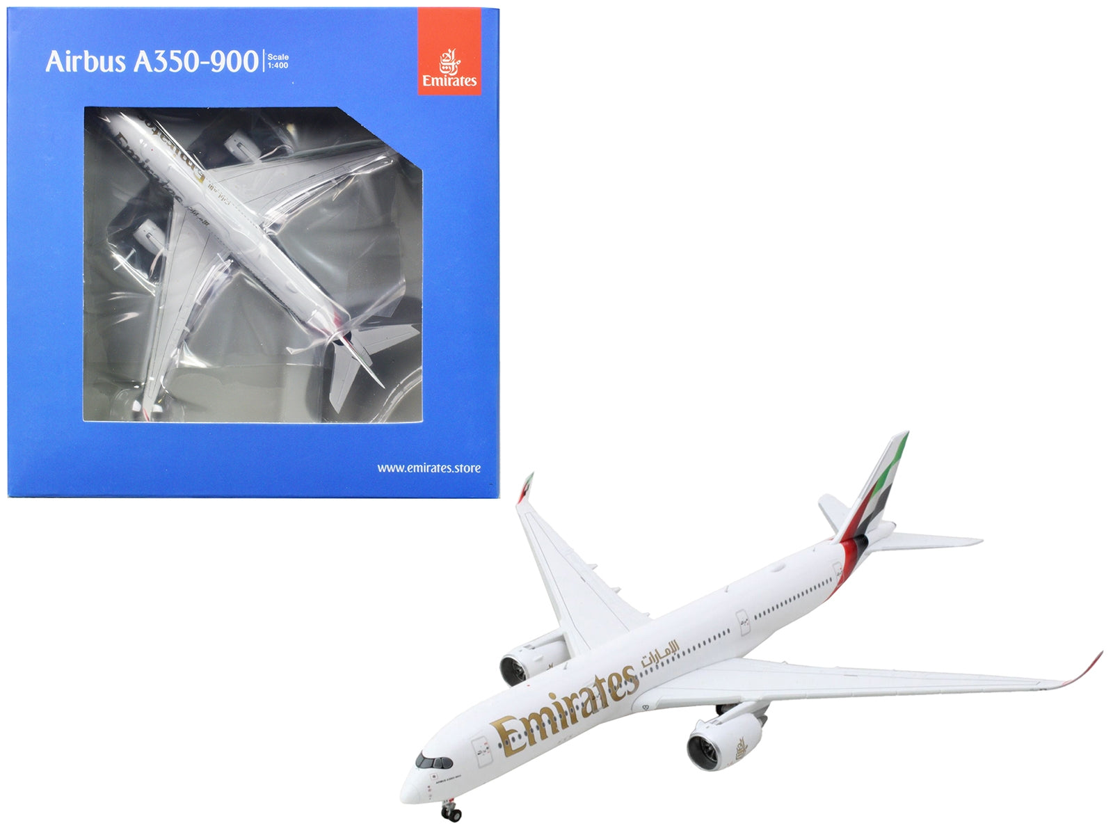 Airbus A350-900 Commercial Aircraft "Emirates Airlines" White with Striped Tail 1/400 Diecast Model Airplane by GeminiJets - Premium Aircrafts and War Planes from GeminiJets - Just $81.99! Shop now at Rapidvehicles