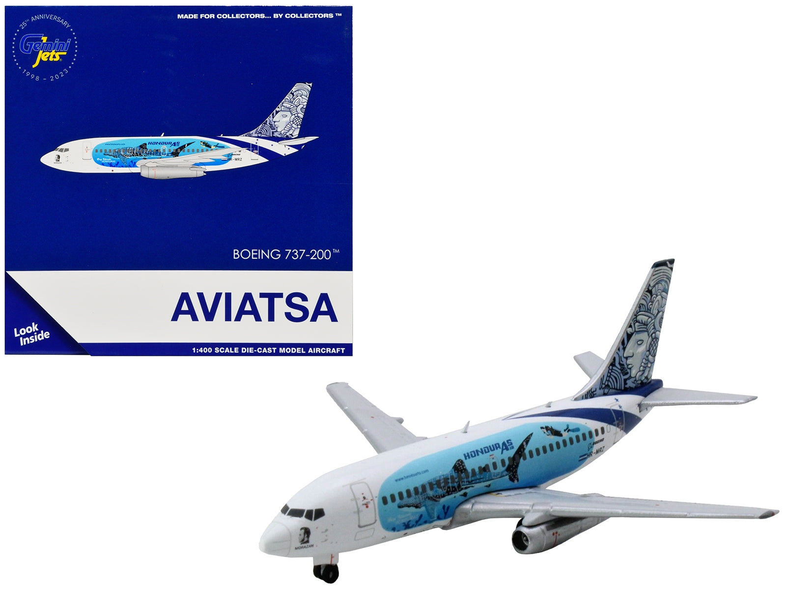 Boeing 737-200 Commercial Aircraft "Aviatsa Honduras" (HR-MRZ) White with Blue Graphics 1/400 Diecast Model Airplane by GeminiJets - Premium Boeing from GeminiJets - Just $67.99! Shop now at Rapidvehicles