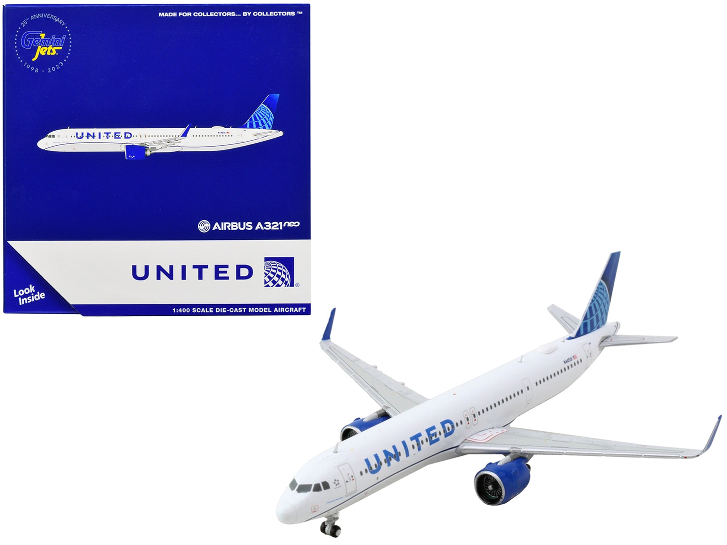 Airbus A321neo Commercial Aircraft "United Airlines" White with Blue Tail 1/400 Diecast Model Airplane by GeminiJets - Premium Aircrafts and War Planes from GeminiJets - Just $67.57! Shop now at Rapidvehicles