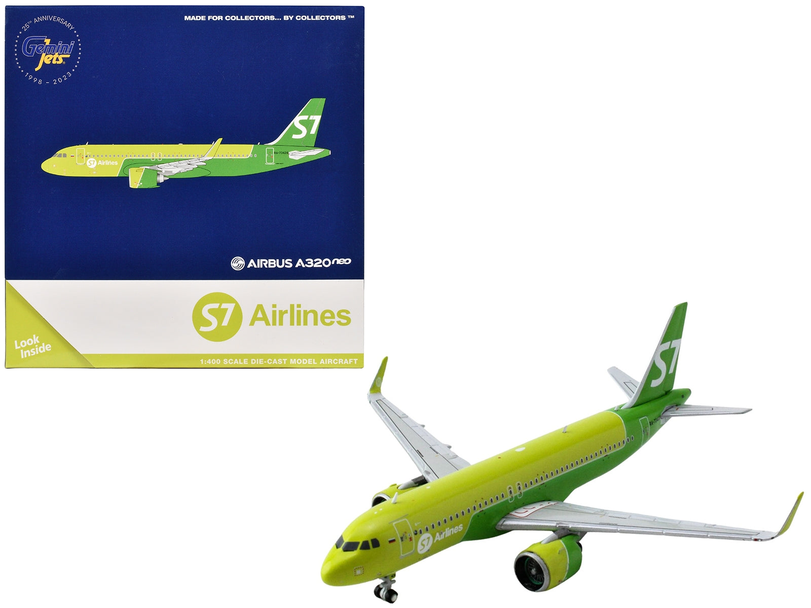 Airbus A320neo Commercial Aircraft "S7 Airlines" (RA-73428) Green Two-Tone 1/400 Diecast Model Airplane by GeminiJets - Premium Airbus from GeminiJets - Just $67.99! Shop now at Rapidvehicles