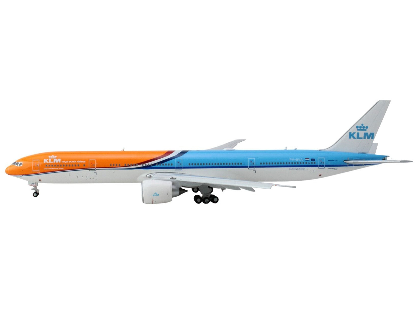 Boeing 777-300ER Commercial Aircraft with Flaps Down "KLM Royal Dutch Airlines" (PH-BVA) Orange and Blue 1/400 Diecast Model Airplane by GeminiJets - Premium Boeing from GeminiJets - Just $90.99! Shop now at Rapidvehicles