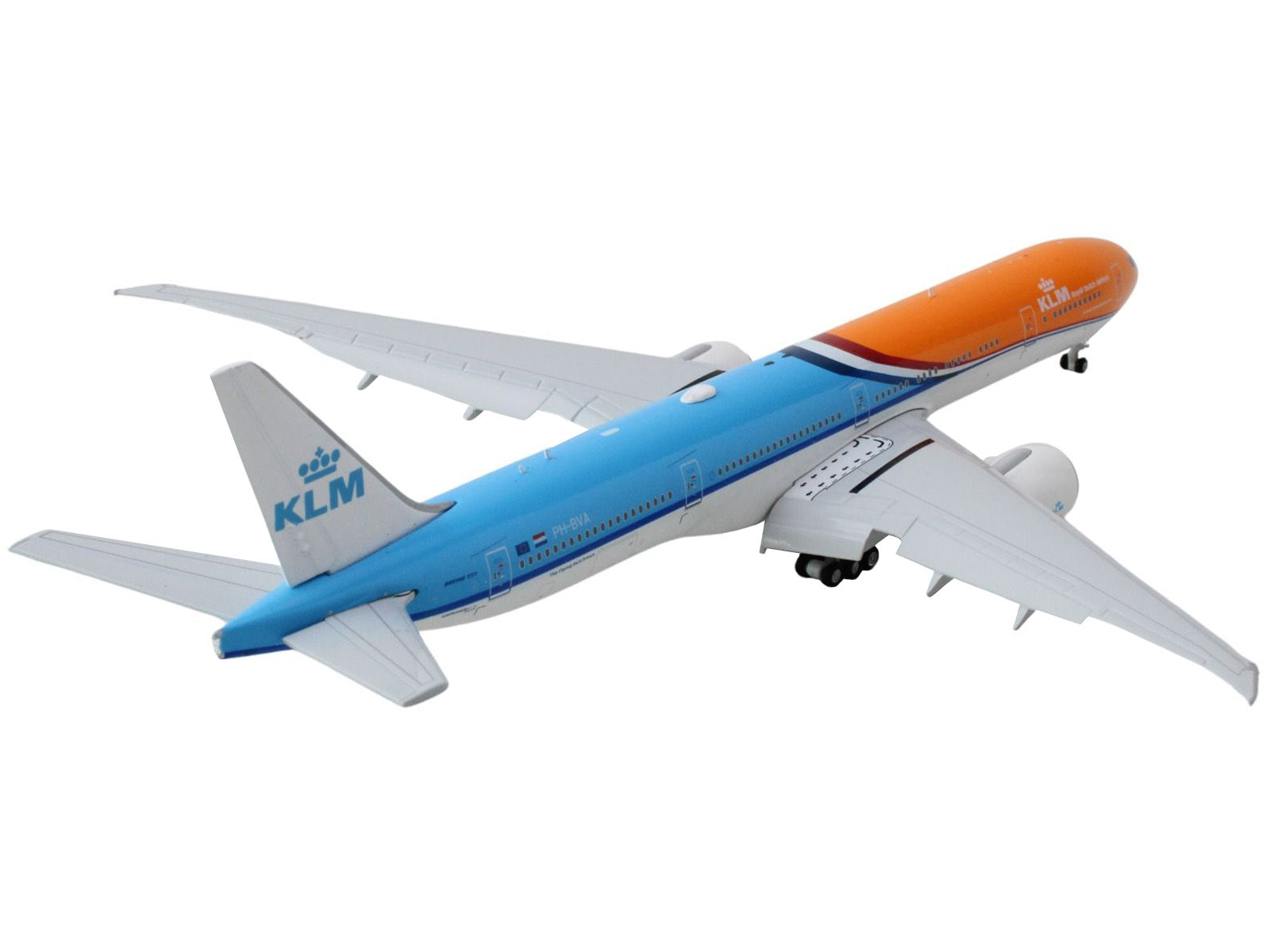 Boeing 777-300ER Commercial Aircraft with Flaps Down "KLM Royal Dutch Airlines" (PH-BVA) Orange and Blue 1/400 Diecast Model Airplane by GeminiJets - Premium Boeing from GeminiJets - Just $90.99! Shop now at Rapidvehicles