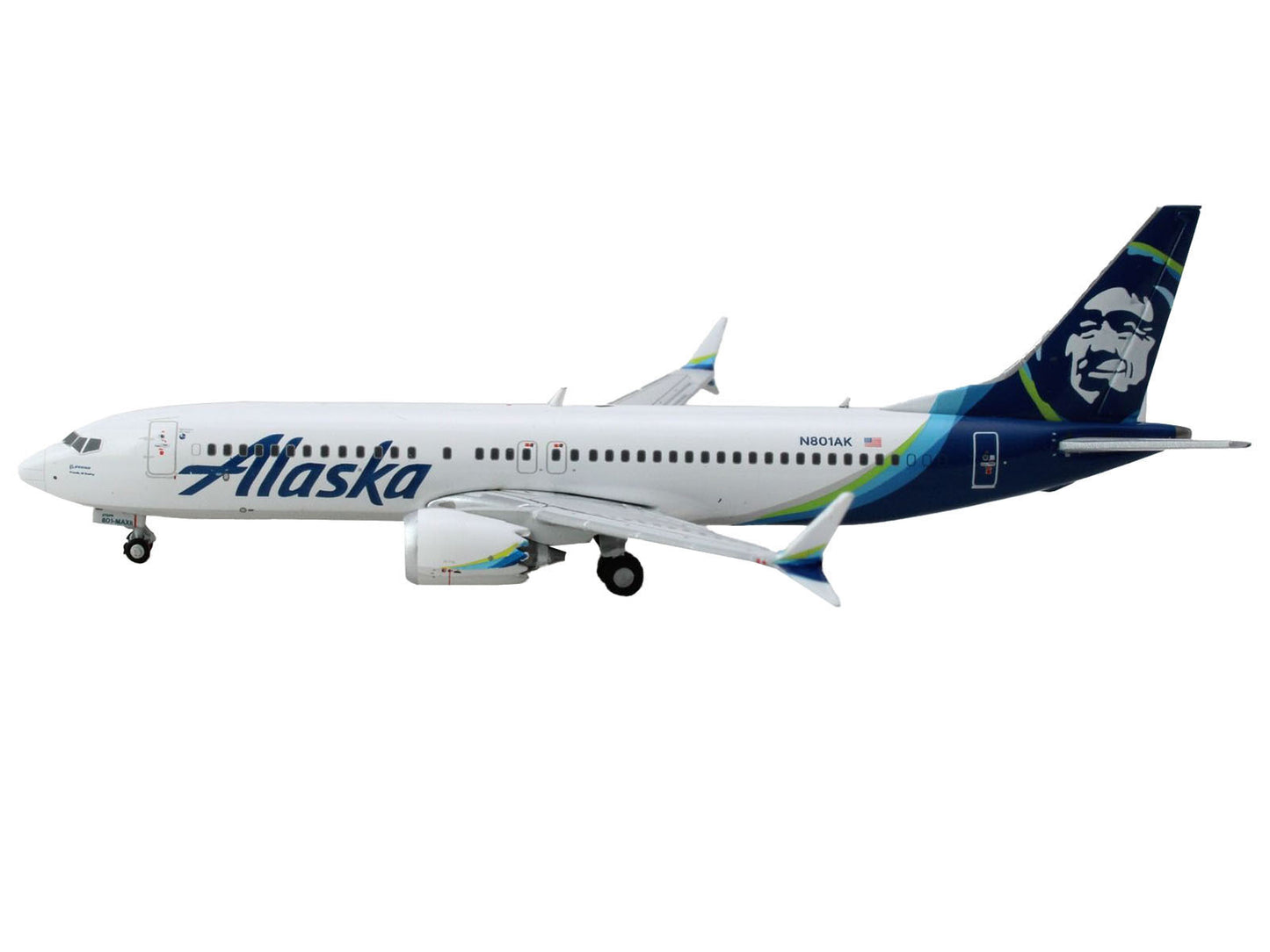 Boeing 737 MAX 8 Commercial Aircraft "Alaska Airlines" (N801AK) - Premium Boeing from GeminiJets - Just $76.49! Shop now at Rapidvehicles