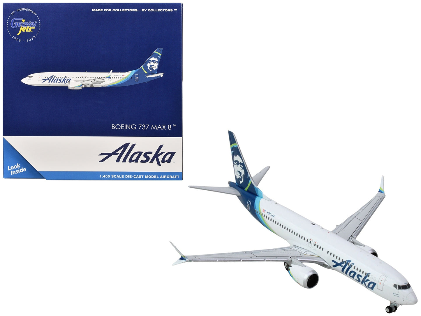 Boeing 737 MAX 8 Commercial Aircraft "Alaska Airlines" (N801AK) - Premium Boeing from GeminiJets - Just $76.49! Shop now at Rapidvehicles