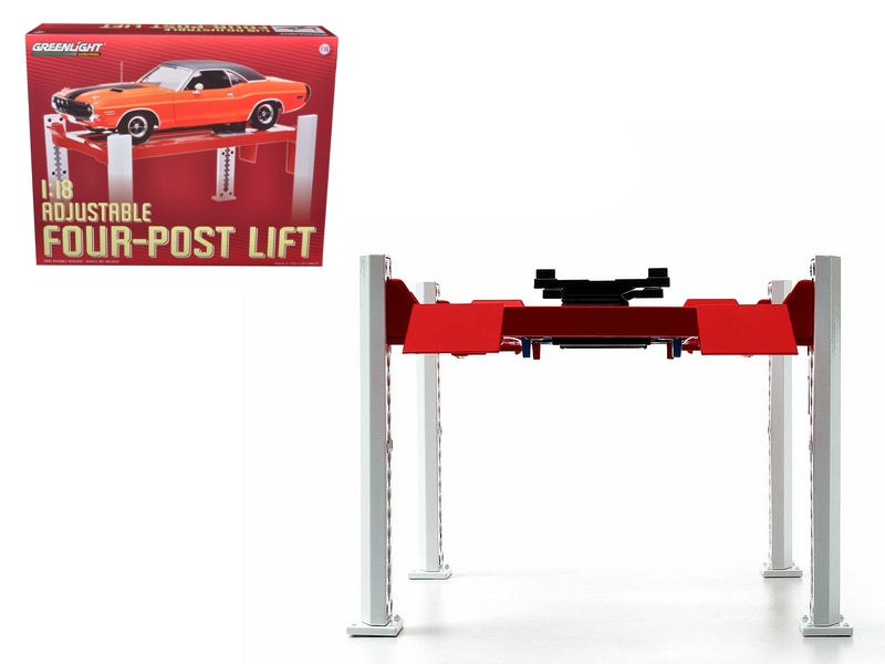 Four Post Lift Red For 1/18 Scale Diecast Model Cars by - Premium Accessories from Greenlight - Just $77.39! Shop now at Rapidvehicles