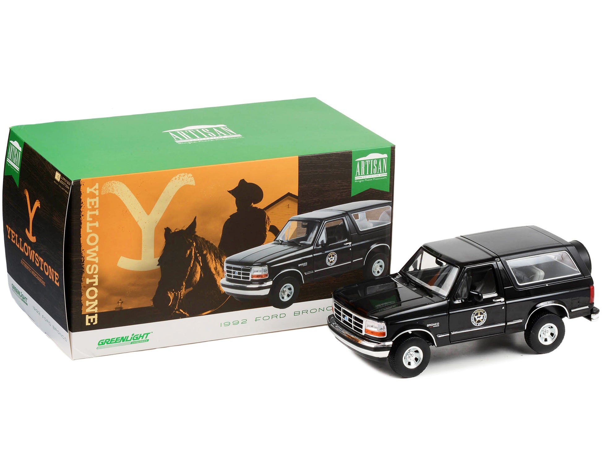 1992 Ford Bronco Black "Montana Livestock Association" - Premium Movie/TV Series Models from Greenlight - Just $99.64! Shop now at Rapidvehicles