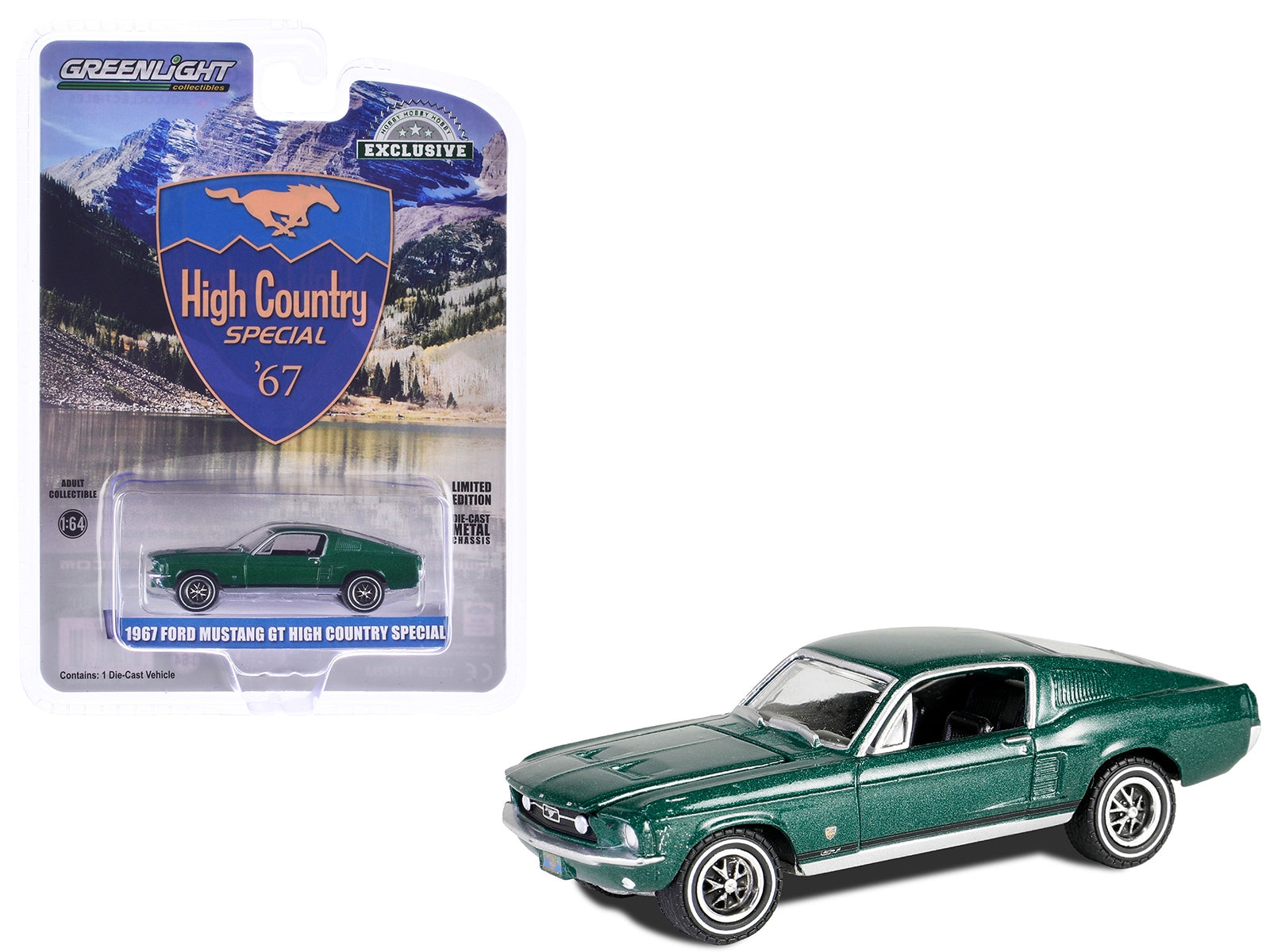 1967 Ford Mustang GT Fastback "High Country Special" Timberline Green Metallic "Hobby Exclusive" Series 1/64 Diecast Model Car by Greenlight - Premium Mustang Models from Greenlight - Just $24.25! Shop now at Rapidvehicles