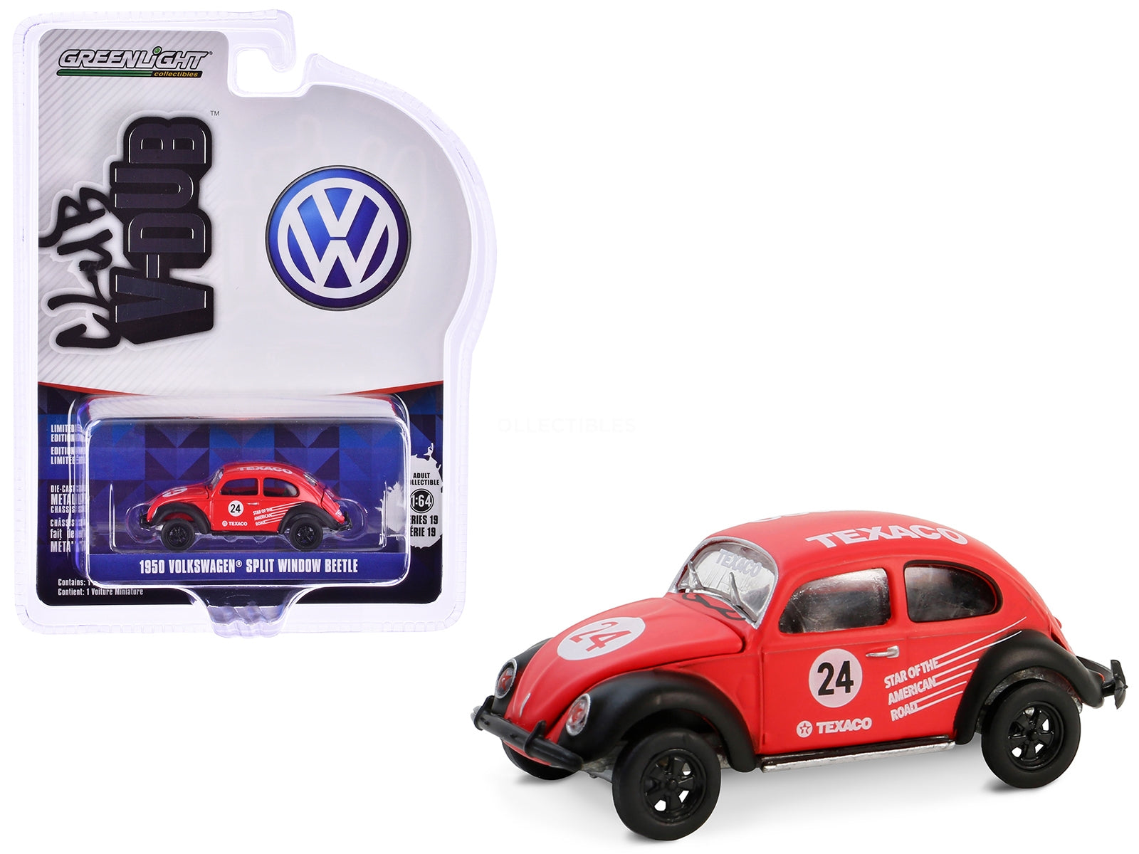 1950 Volkswagen Split Window Beetle #24 Red "Texaco" "Club - Premium Volkswagen Models from Greenlight - Just $28.99! Shop now at Rapidvehicles