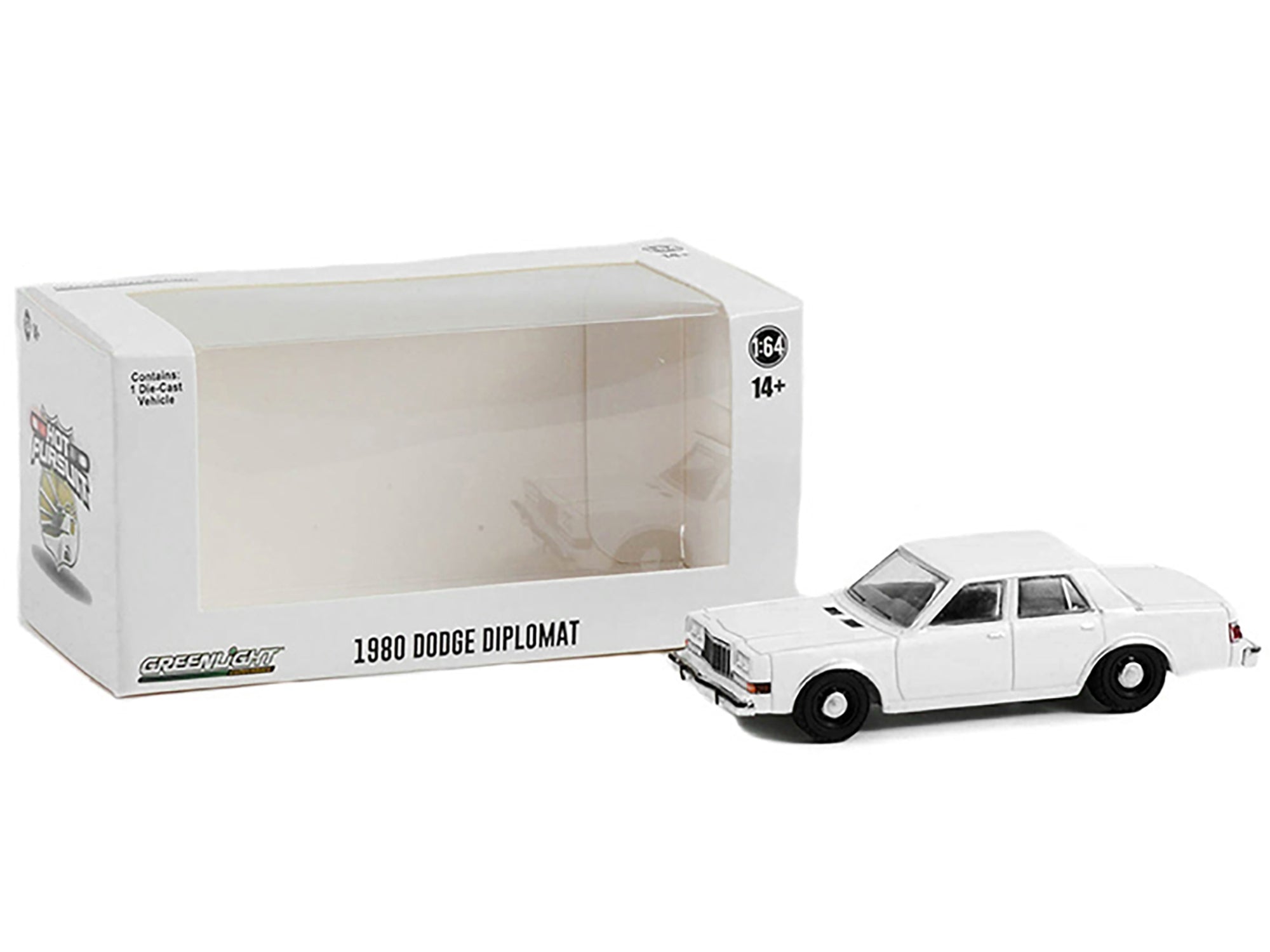 1980-1989 Dodge Diplomat Police Unmarked White "Hot Pursuit" "Hobby Exclusive" Series 1/64 Diecast Model Car by Greenlight - Premium Police Models from Greenlight - Just $17.99! Shop now at Rapidvehicles