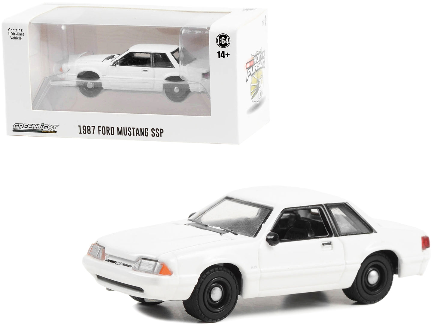 1987-1993 Ford Mustang SSP Police White "Hot Pursuit" "HobbyFREE SHIPPING IN US - Premium Mustang Models from Greenlight - Just $26.09! Shop now at Rapidvehicles