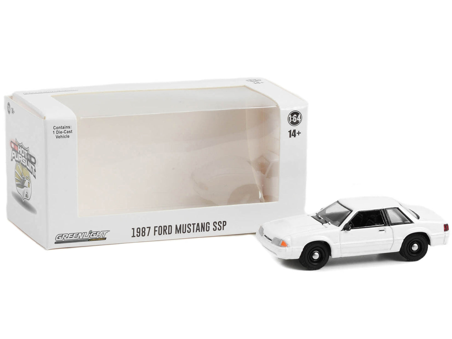 1987-1993 Ford Mustang SSP Police White "Hot Pursuit" "HobbyFREE SHIPPING IN US - Premium Mustang Models from Greenlight - Just $26.09! Shop now at Rapidvehicles