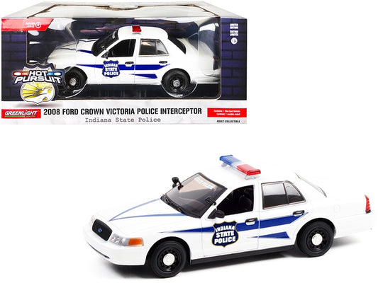 2008 Ford Crown Victoria Police Interceptor White with Dark Blue - Premium Police Models from Greenlight - Just $53.99! Shop now at Rapidvehicles