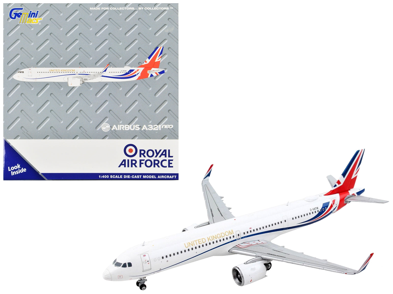 Airbus A321neo Transport Aircraft "Royal Air Force - United Kingdom" White with UK Flag Tail "Gemini Macs" Series 1/400 Diecast Model Airplane by GeminiJets - Premium Aircrafts and War Planes from GeminiJets - Just $63.72! Shop now at Rapidvehicles