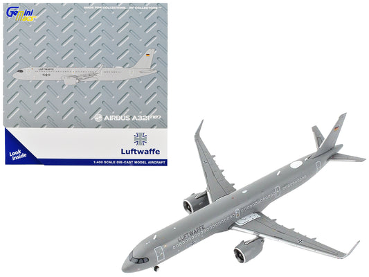 Airbus A321neo Transport Aircraft "German Luftwaffe" Gray "Gemini Macs" Series 1/400 Diecast Model Airplane by GeminiJets free shipping USA