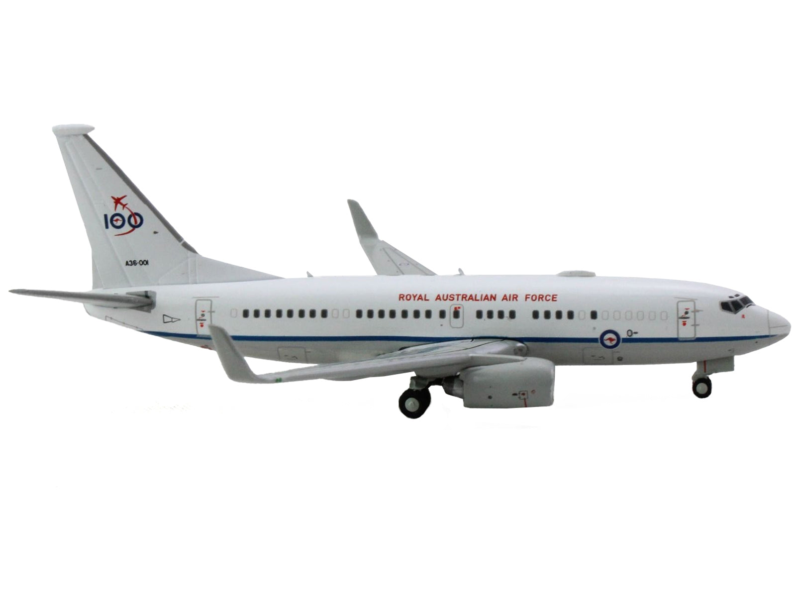 Boeing 737-700 Aircraft "Royal Australian Air Force 100th Anniversary" (A36-001) White with Blue Stripes "Gemini Macs" Series 1/400 Diecast Model Airplane by GeminiJets - Premium Boeing from GeminiJets - Just $67.99! Shop now at Rapidvehicles