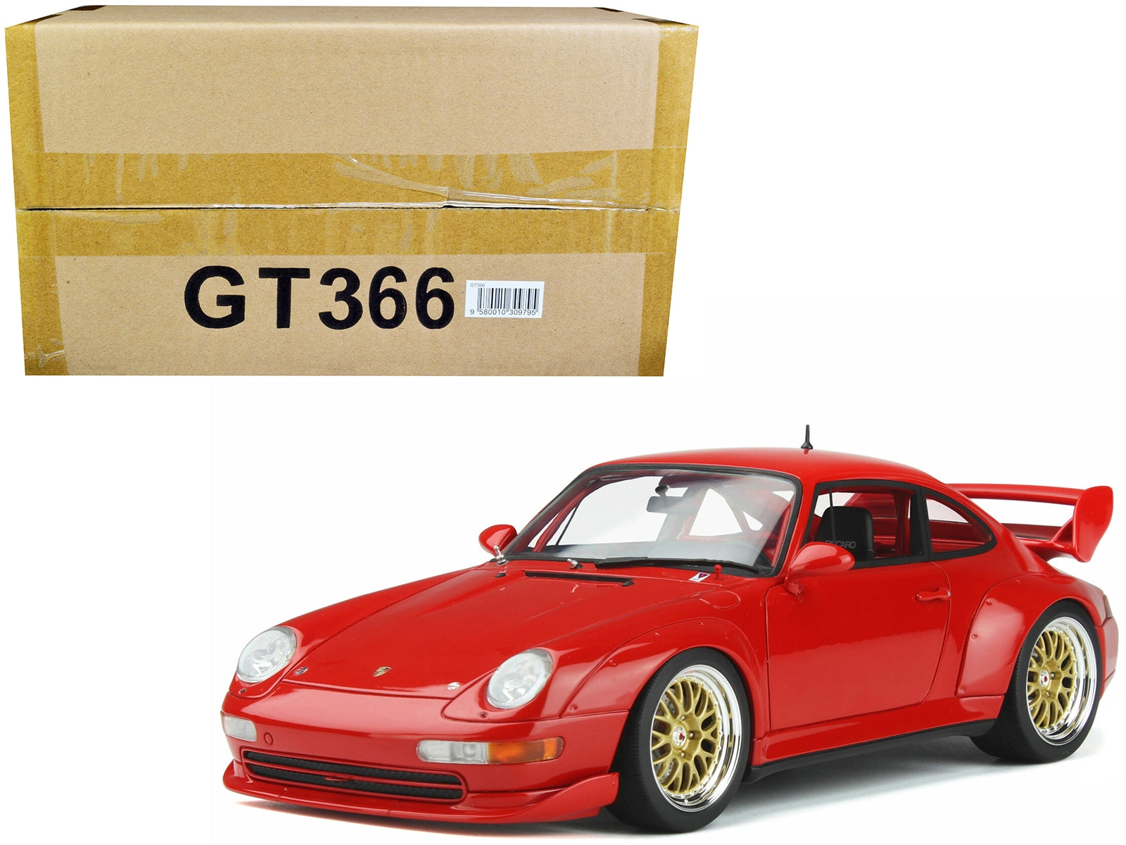 1996 Porsche 911 (993) 3.8 RSR Guards Red with Gold Wheels 1/18 - Premium Porsche Models from GT Spirit - Just $223.99! Shop now at Rapidvehicles