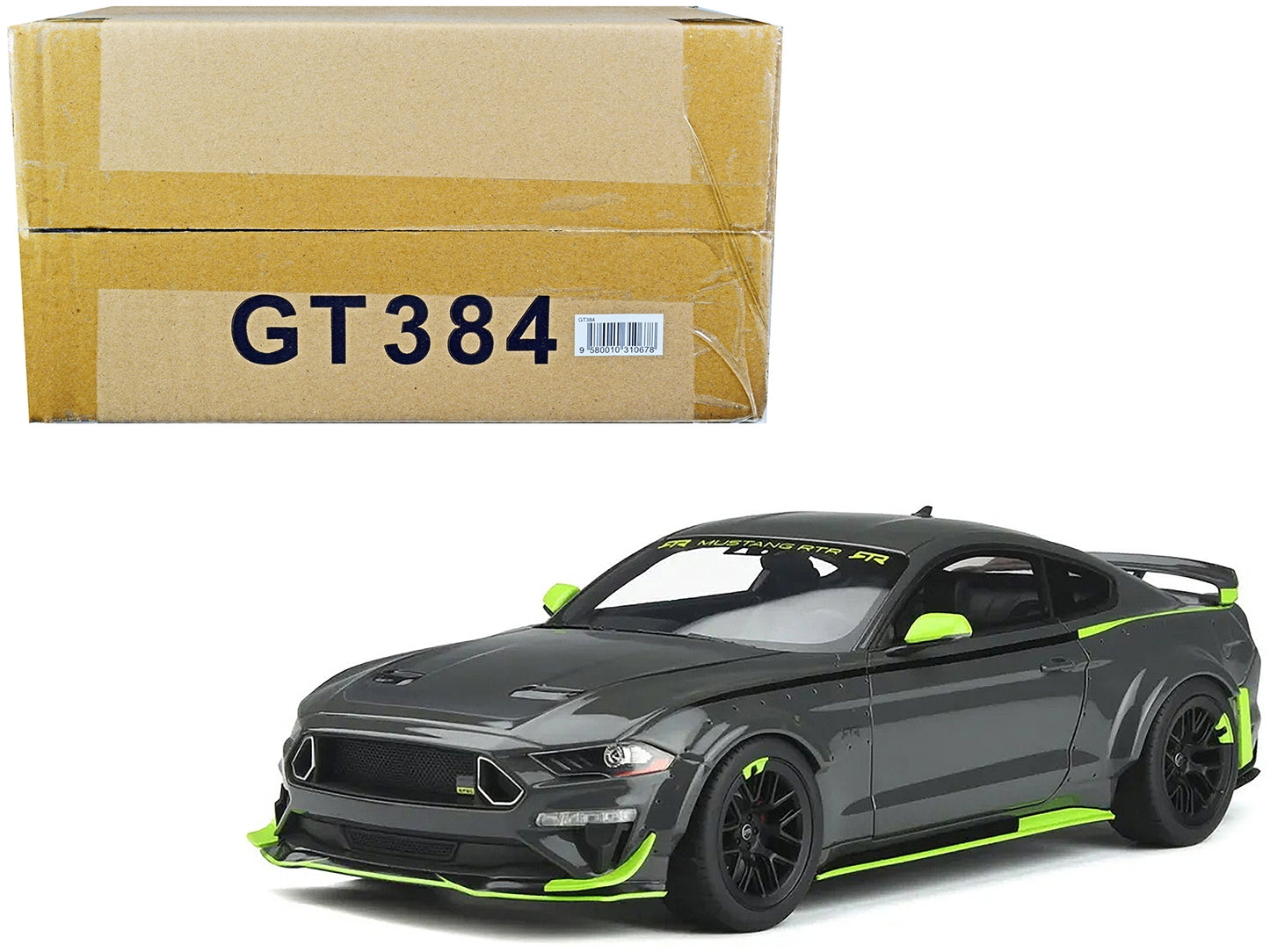 Ford Mustang RTR Spec 5 Gray with Black and Green Stripes "10th