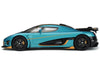 2016 Koenigsegg Agera RSR Blue Metallic and Black with Orange Stripes 1/18 Model Car by GT Spirit