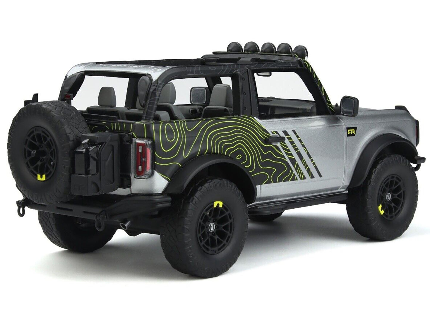 2022 Ford Bronco "By RTR" Silver Metallic and Black with Graphics - Premium Ford Models from GT Spirit - Just $201.59! Shop now at Rapidvehicles