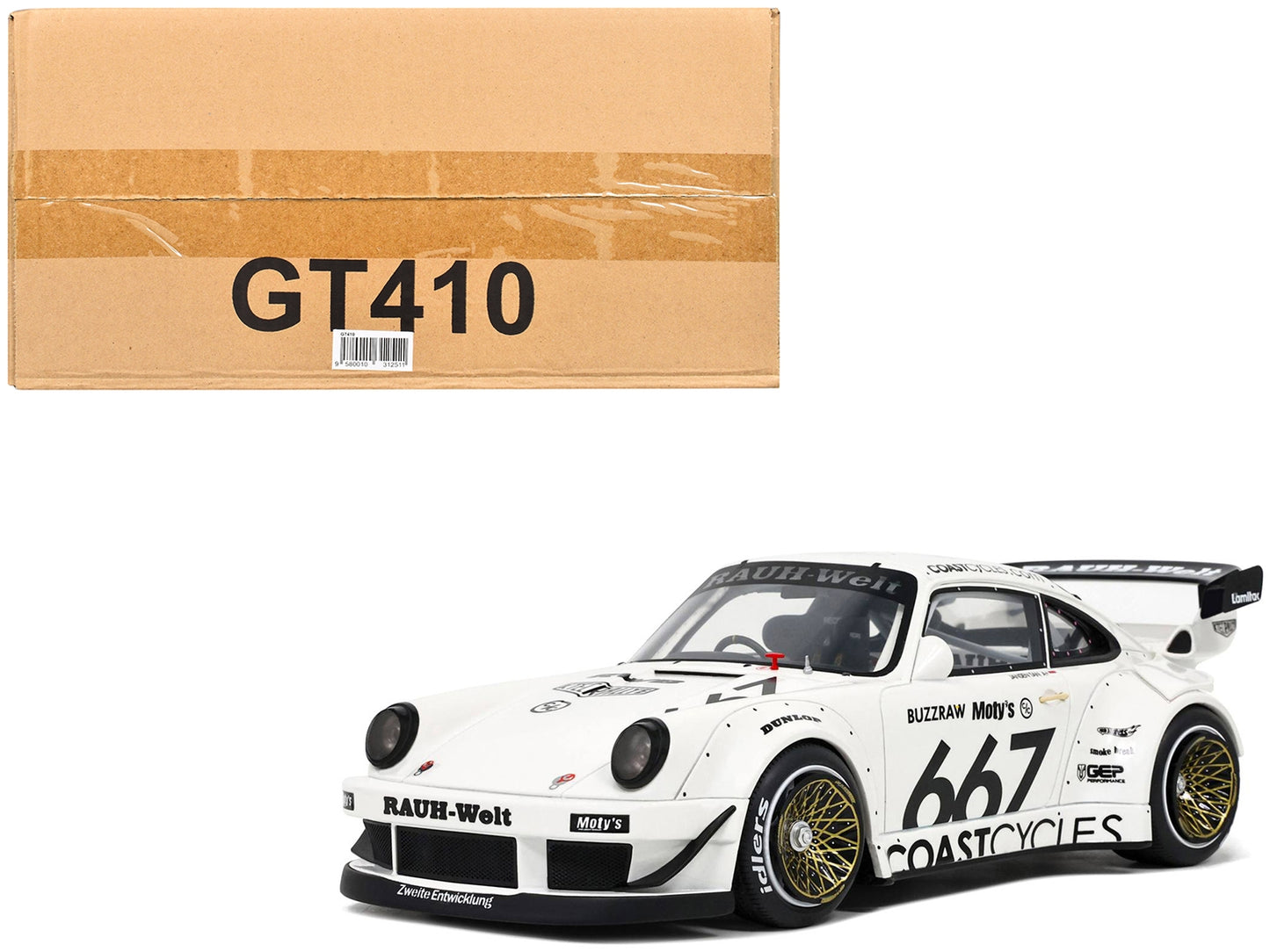 RWB Bodykit "Coast Cycle" White with Graphics 1/18 Model Car by