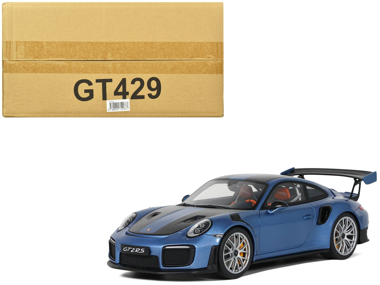 2021 Porsche 911 (991.2) GT2 RS Blue Metallic with Black Stripes 1/18 Model Car by GT Spirit - Premium Porsche Models from GT Spirit - Just $171.99! Shop now at Rapidvehicles